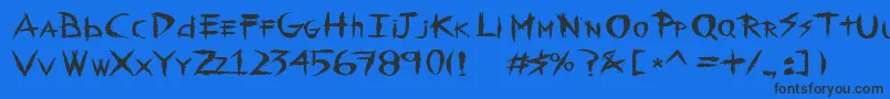 フォントRiotStyle – 黒い文字の青い背景