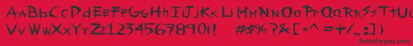 Fonte RiotStyle – fontes pretas em um fundo vermelho