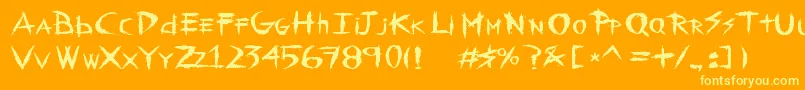 RiotStyle Font – Yellow Fonts on Orange Background