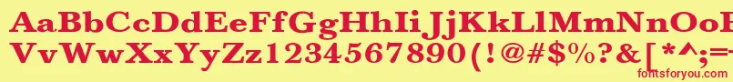 JasonBoldExtended Font – Red Fonts on Yellow Background