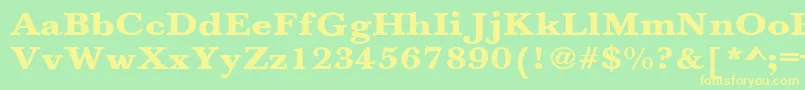 Więcej informacji o czcionce JasonBoldExtended Czcionka JasonBoldExtended – żółte czcionki na zielonym tle