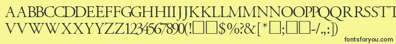 GaramondtitlingcapssskRegular Font – Black Fonts on Yellow Background