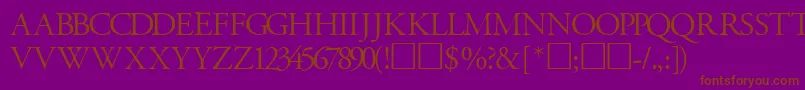 Police GaramondtitlingcapssskRegular – polices brunes sur fond violet