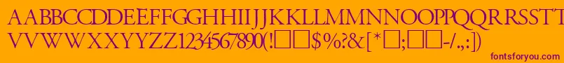 GaramondtitlingcapssskRegular Font – Purple Fonts on Orange Background