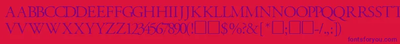 GaramondtitlingcapssskRegular Font – Purple Fonts on Red Background