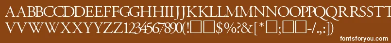 Шрифт GaramondtitlingcapssskRegular – белые шрифты на коричневом фоне