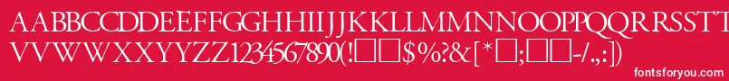 GaramondtitlingcapssskRegular Font – White Fonts on Red Background