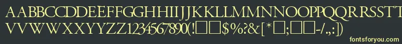 GaramondtitlingcapssskRegular Font – Yellow Fonts on Black Background