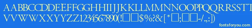 GaramondtitlingcapssskRegular Font – Yellow Fonts on Blue Background