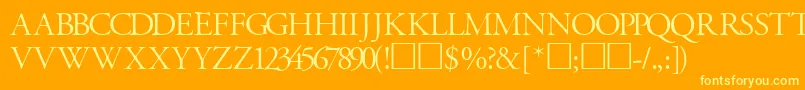 GaramondtitlingcapssskRegular Font – Yellow Fonts on Orange Background