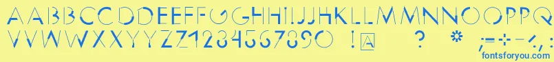 Шрифт Reduce2max – синие шрифты на жёлтом фоне