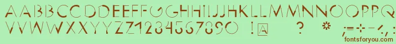 Reduce2max-Schriftart – Braune Schriften auf grünem Hintergrund