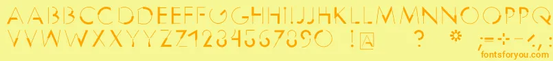 Fonte Reduce2max – fontes laranjas em um fundo amarelo