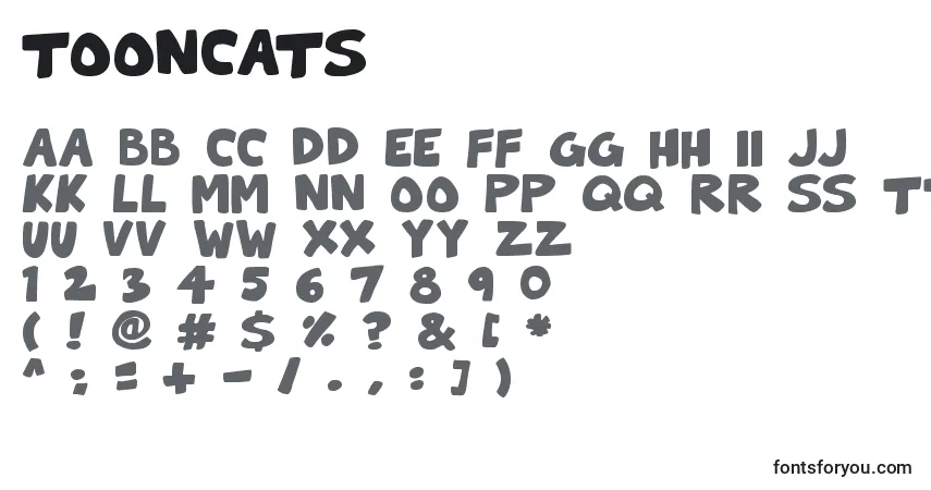 Schriftart ToonCats – Alphabet, Zahlen, spezielle Symbole