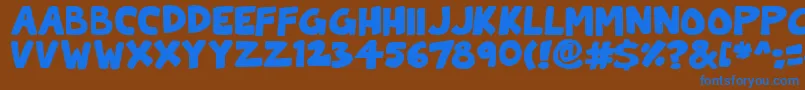 ToonCats Font – Blue Fonts on Brown Background