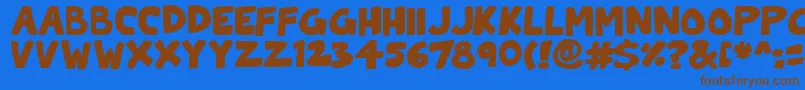ToonCats Font – Brown Fonts on Blue Background