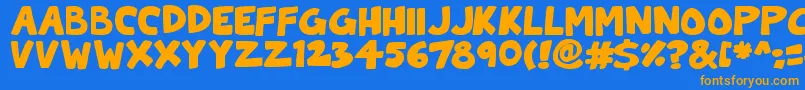 ToonCats Font – Orange Fonts on Blue Background