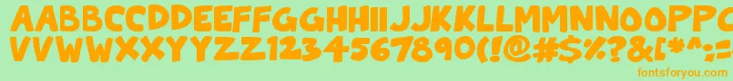 ToonCats-fontti – oranssit fontit vihreällä taustalla