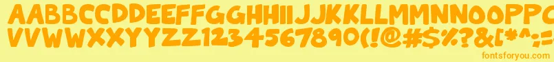 ToonCats Font – Orange Fonts on Yellow Background