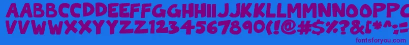 ToonCats Font – Purple Fonts on Blue Background