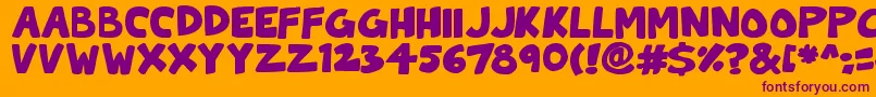 ToonCats Font – Purple Fonts on Orange Background