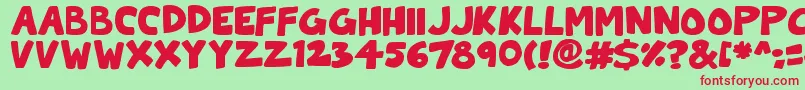 ToonCats Font – Red Fonts on Green Background