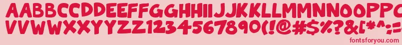 ToonCats Font – Red Fonts on Pink Background