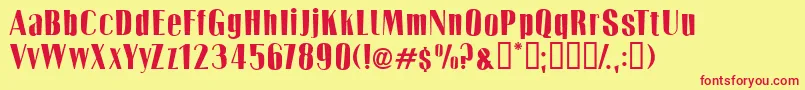 Two Tones Font – Red Fonts on Yellow Background