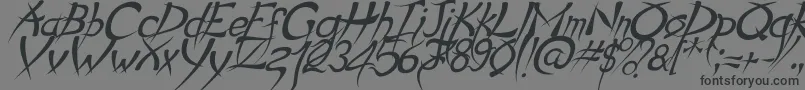 フォントPsychoItalic – 黒い文字の灰色の背景