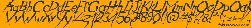 PsychoItalic Font – Black Fonts on Orange Background