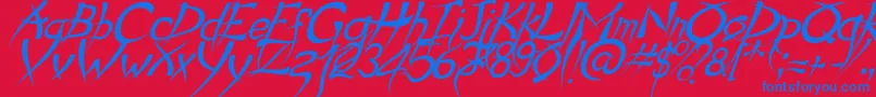 Police PsychoItalic – polices bleues sur fond rouge