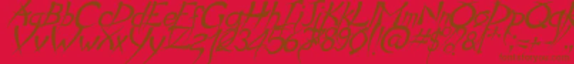 PsychoItalic-fontti – ruskeat fontit punaisella taustalla