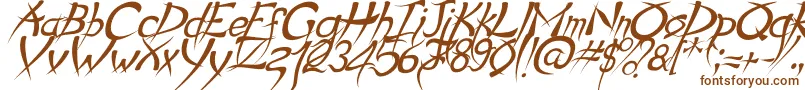 フォントPsychoItalic – 茶色のフォント