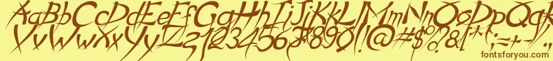 PsychoItalic Font – Brown Fonts on Yellow Background