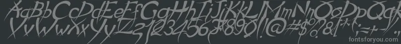 フォントPsychoItalic – 黒い背景に灰色の文字