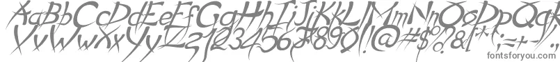 PsychoItalic-fontti – harmaat kirjasimet valkoisella taustalla