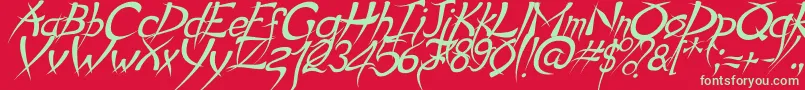 fuente PsychoItalic – Fuentes Verdes Sobre Fondo Rojo