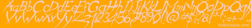 PsychoItalic-Schriftart – Rosa Schriften auf orangefarbenem Hintergrund