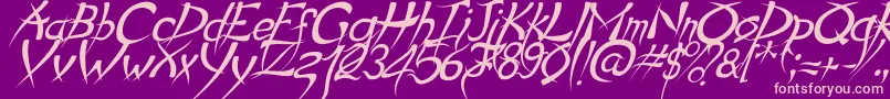 フォントPsychoItalic – 紫の背景にピンクのフォント