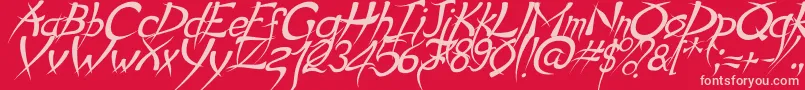 Fonte PsychoItalic – fontes rosa em um fundo vermelho