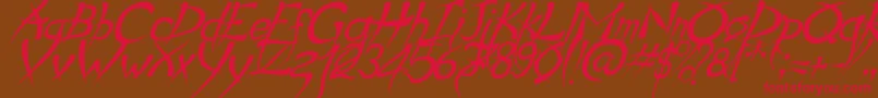 PsychoItalic-Schriftart – Rote Schriften auf braunem Hintergrund