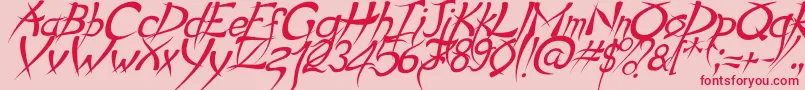 fuente PsychoItalic – Fuentes Rojas Sobre Fondo Rosa