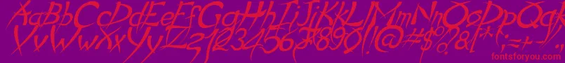 Шрифт PsychoItalic – красные шрифты на фиолетовом фоне
