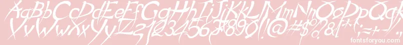 PsychoItalic Font – White Fonts on Pink Background