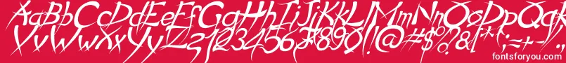 fuente PsychoItalic – Fuentes Blancas Sobre Fondo Rojo