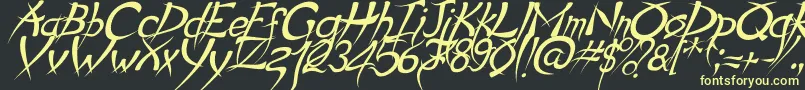 fuente PsychoItalic – Fuentes Amarillas Sobre Fondo Negro