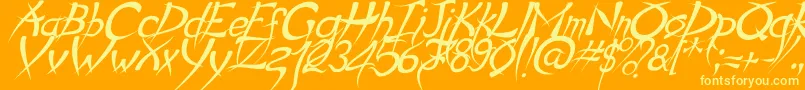 Fonte PsychoItalic – fontes amarelas em um fundo laranja