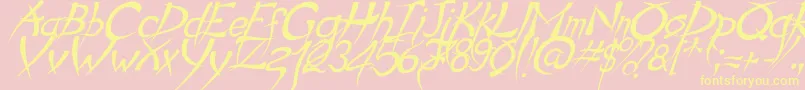 PsychoItalic Font – Yellow Fonts on Pink Background