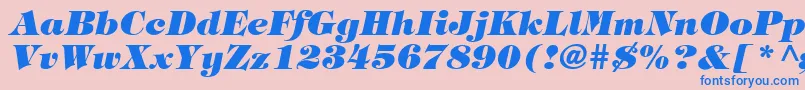 Timpaniheavy ffy Font – Blue Fonts on Pink Background