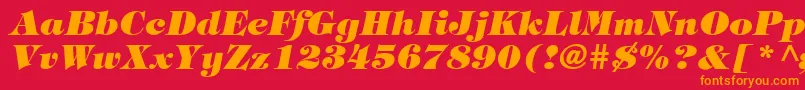 Шрифт Timpaniheavy ffy – оранжевые шрифты на красном фоне